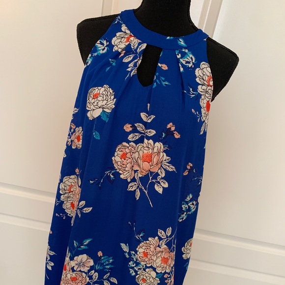 👗💙💐 Beautiful Blue Floral Print Dress 💐💙👗 - Picture 2 of 11